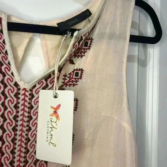 THML NWT SLEEVELESS BOHO GAUZE MINI DRESS - Picture 3 of 5